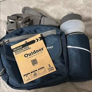 Outdoor Products Blue Walking Pack with Water Bottle